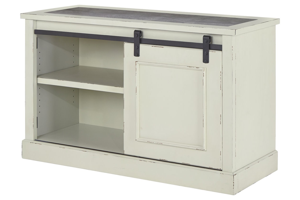 Hillshire White Wood & Cement Top Cabinet Pic 2